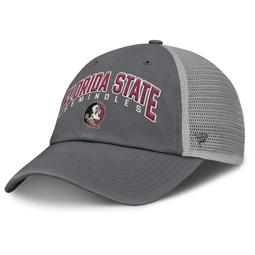 Men's Fanatics Charcoal Florida State Seminoles Ionic Trucker Adjustable Hat