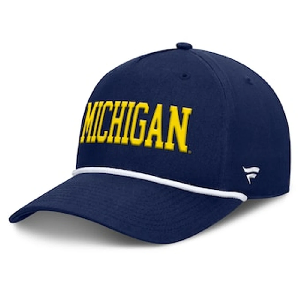 Men's Fanatics Navy Michigan Wolverines Foul Ball Rope Adjustable Hat