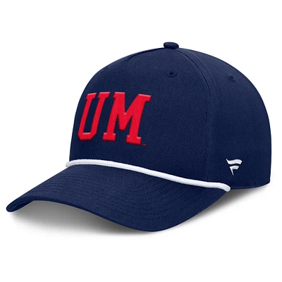Men's Fanatics Navy Ole Miss Rebels Foul Ball Rope Adjustable Hat
