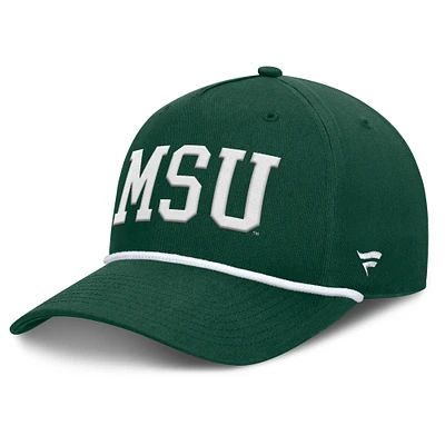 Men's Fanatics Green Michigan State Spartans Foul Ball Rope Adjustable Hat