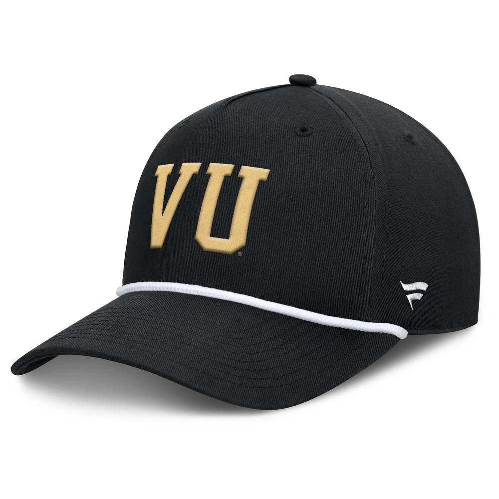 Men's Fanatics Black Vanderbilt Commodores Foul Ball Rope Adjustable Hat