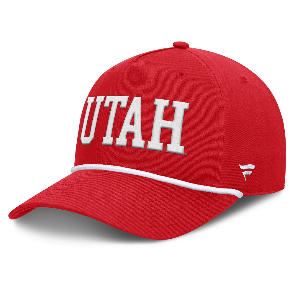 Men's Fanatics Red Utah Utes Foul Ball Rope Adjustable Hat