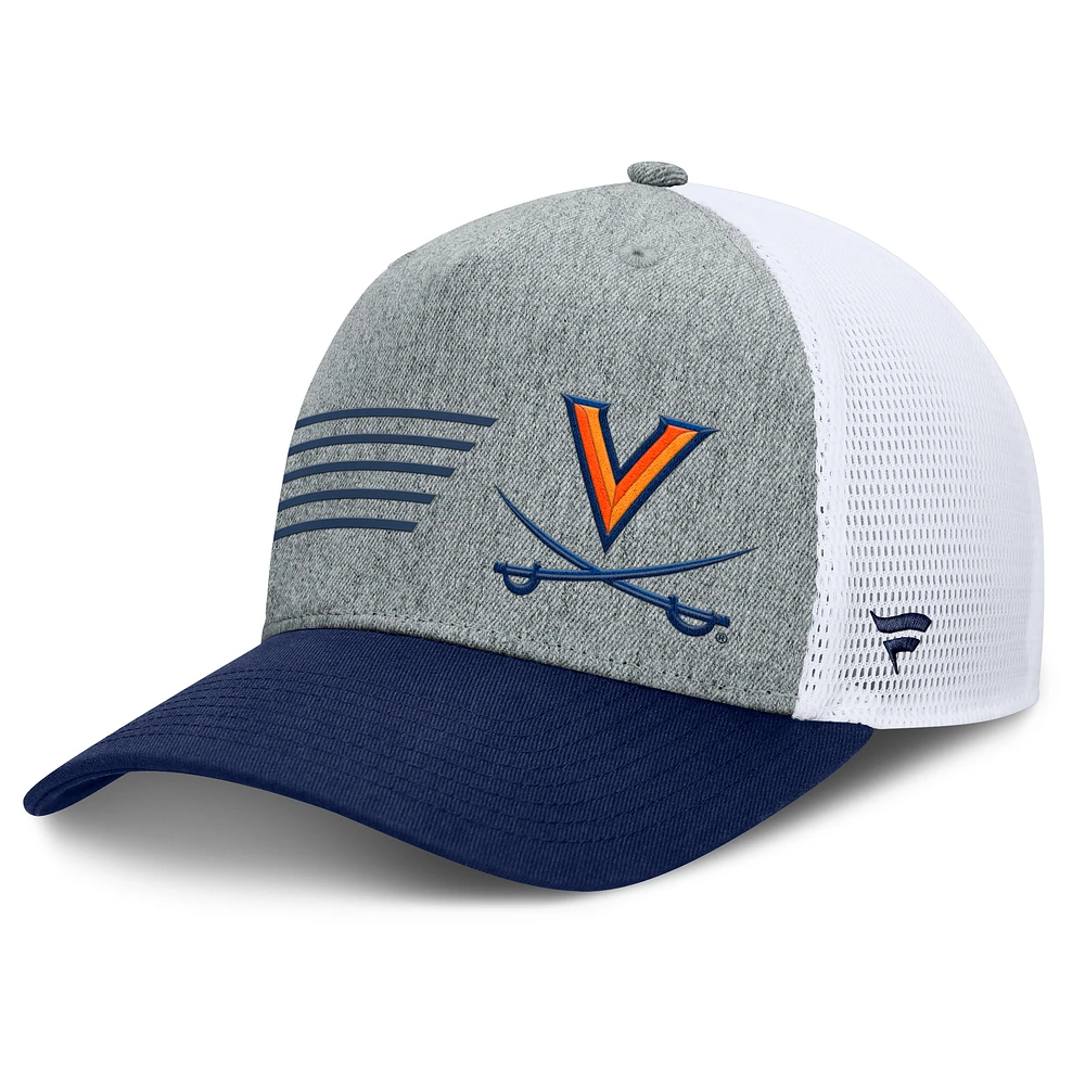 Men's Fanatics Heather Gray/Navy Virginia Cavaliers Profile Trucker Adjustable Hat