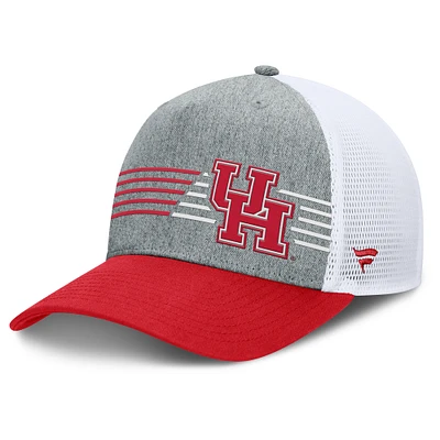 Men's Fanatics Heather Gray/Red Houston Cougars Profile Trucker Adjustable Hat