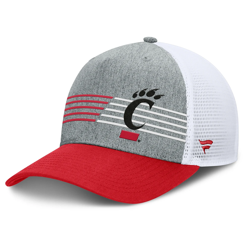 Men's Fanatics Heather Gray/Red Cincinnati Bearcats Profile Trucker Adjustable Hat