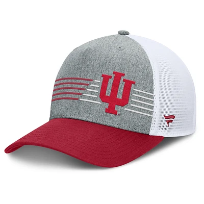 Men's Fanatics Heather Gray/Crimson Indiana Hoosiers Profile Trucker Adjustable Hat
