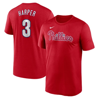 Men's Nike Bryce Harper Red Philadelphia Phillies Legend Name & Number Performance T-Shirt