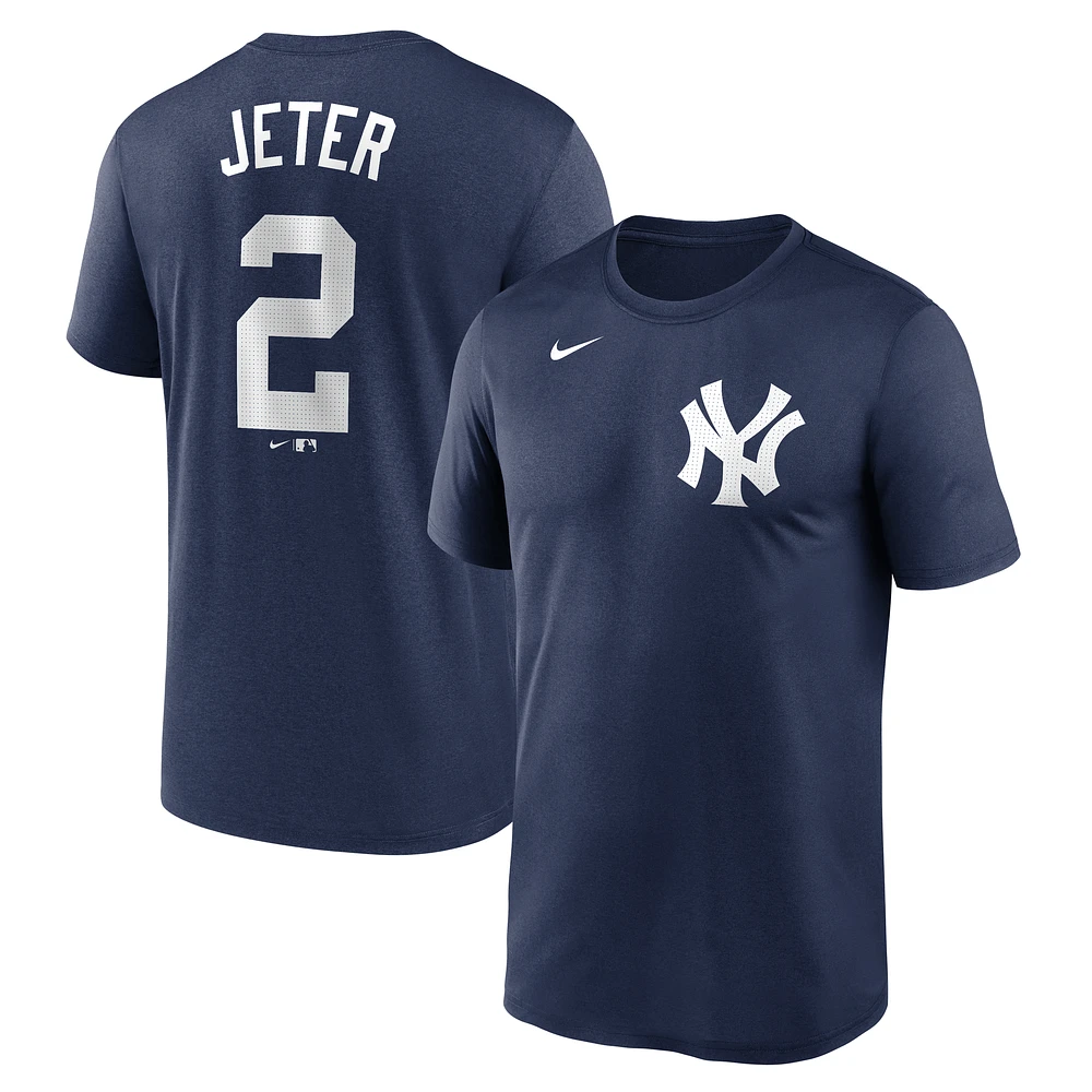 Men's Nike Derek Jeter Navy New York Yankees Legend Name & Number Performance T-Shirt