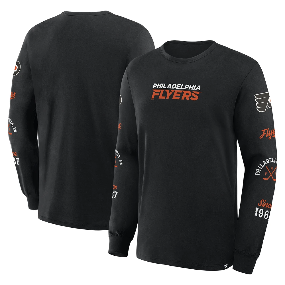 Men's Fanatics Black Philadelphia Flyers Boxed Legacy Long Sleeve T-Shirt