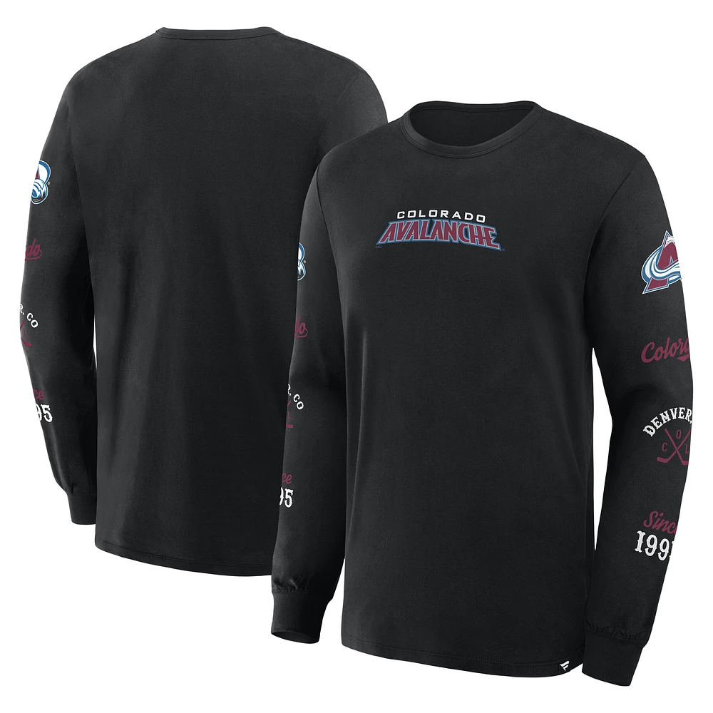 Men's Fanatics Black Colorado Avalanche Boxed Legacy Long Sleeve T-Shirt