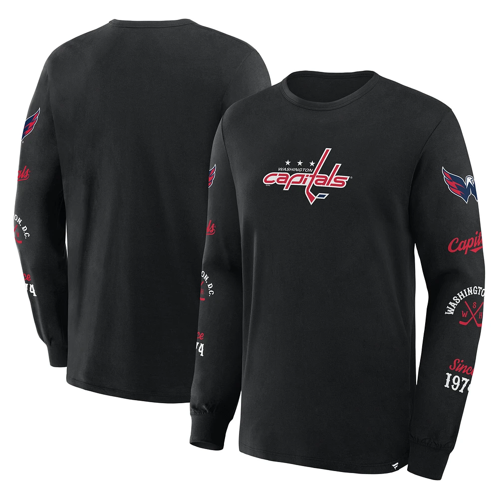 Men's Fanatics Black Washington Capitals Boxed Legacy Long Sleeve T-Shirt