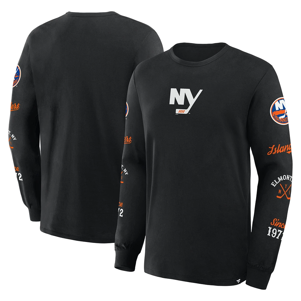 Men's Fanatics Black New York Islanders Boxed Legacy Long Sleeve T-Shirt
