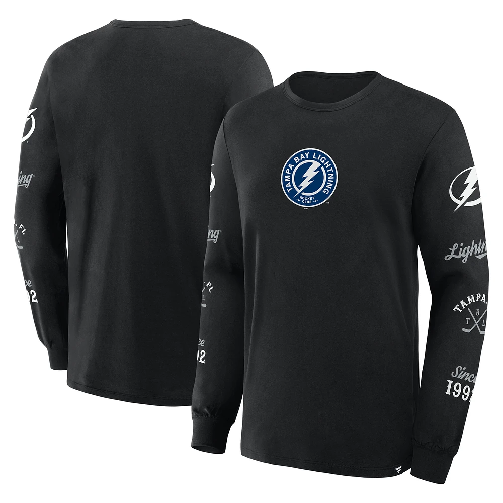 Men's Fanatics Black Tampa Bay Lightning Boxed Legacy Long Sleeve T-Shirt