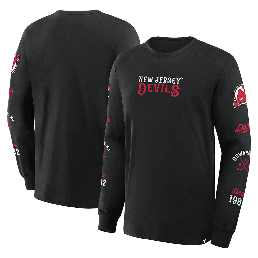 Men's Fanatics Black New Jersey Devils Boxed Legacy Long Sleeve T-Shirt