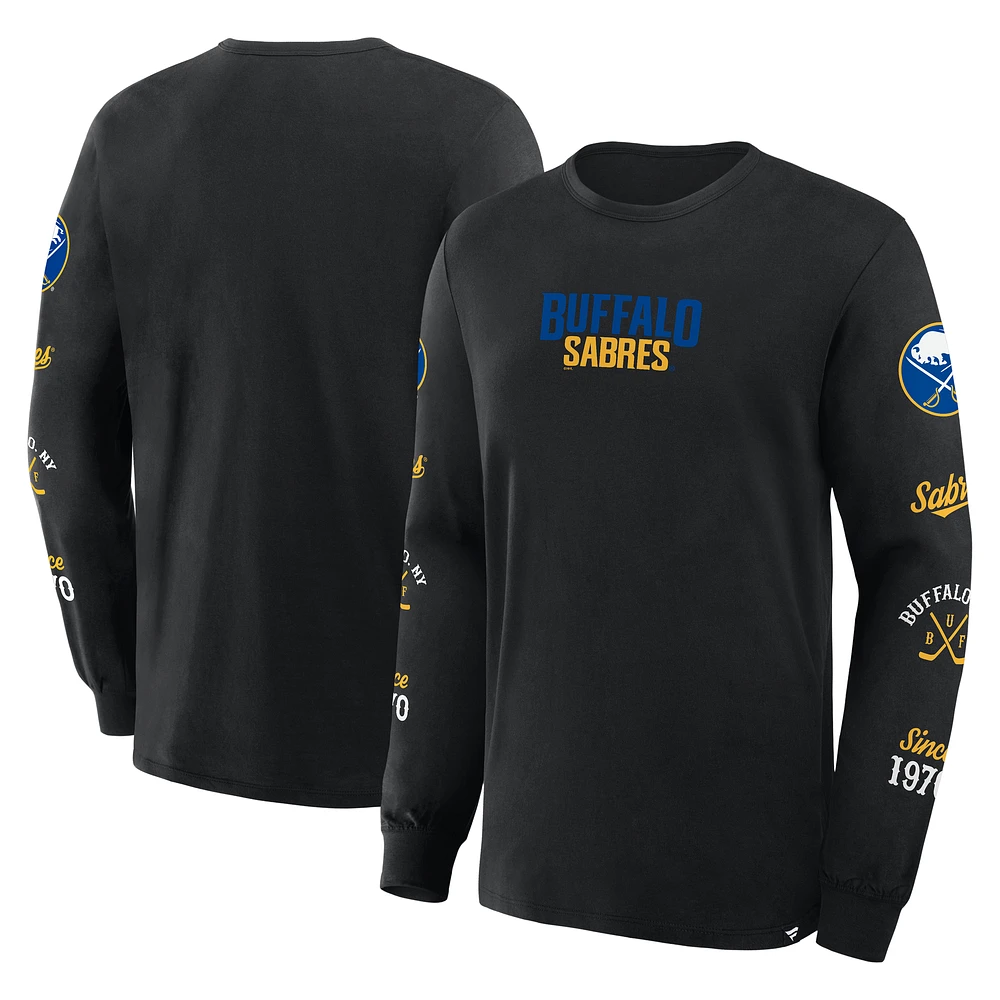 Men's Fanatics Black Buffalo Sabres Boxed Legacy Long Sleeve T-Shirt