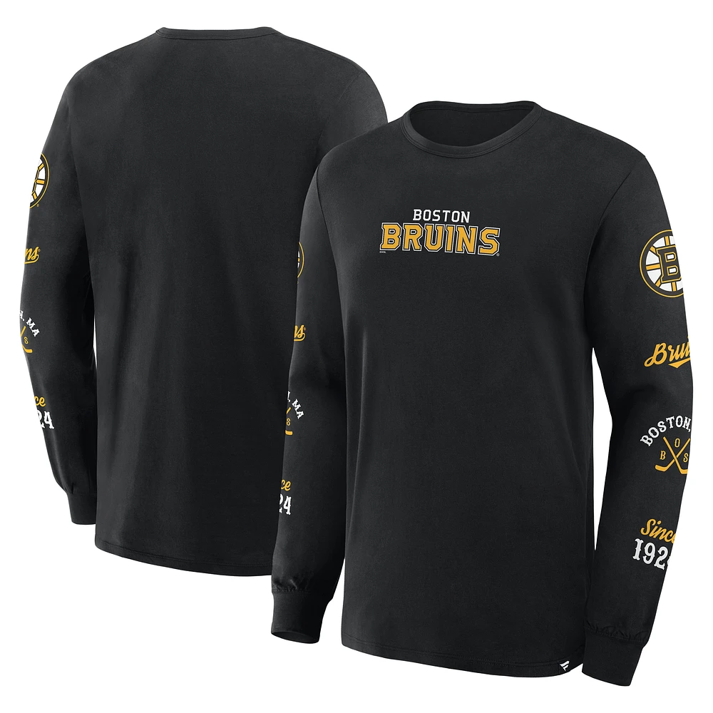 Men's Fanatics Black Boston Bruins Boxed Legacy Long Sleeve T-Shirt