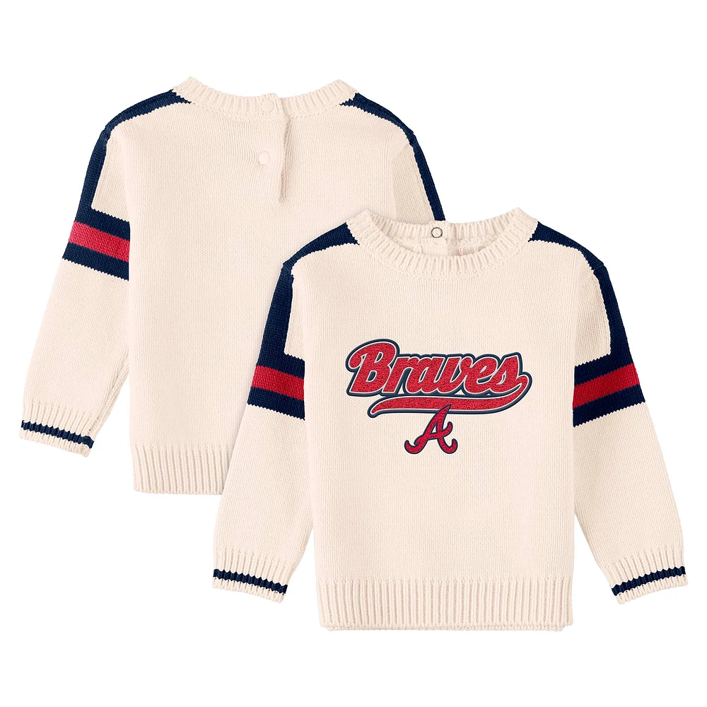 Infant WEAR by Erin Andrews Cream Atlanta Braves Sweater