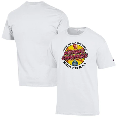 Unisex Champion White Oklahoma Sooners 2024 NCAA Softball Women’s College World Series Champions Locker Room T-Shirt