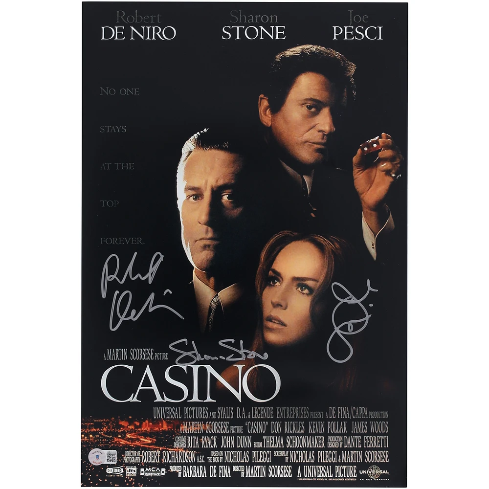 Robert De Niro, Joe Pesci & Sharon Stone Casino Autographed 11" x 17" Movie Poster