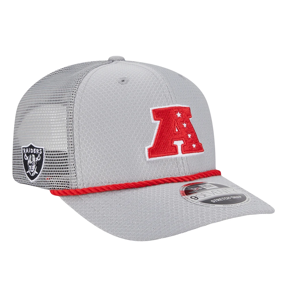 Men's New Era Gray Las Vegas Raiders 2025 Pro Bowl 9SEVENTY Stretch-Snap Hat