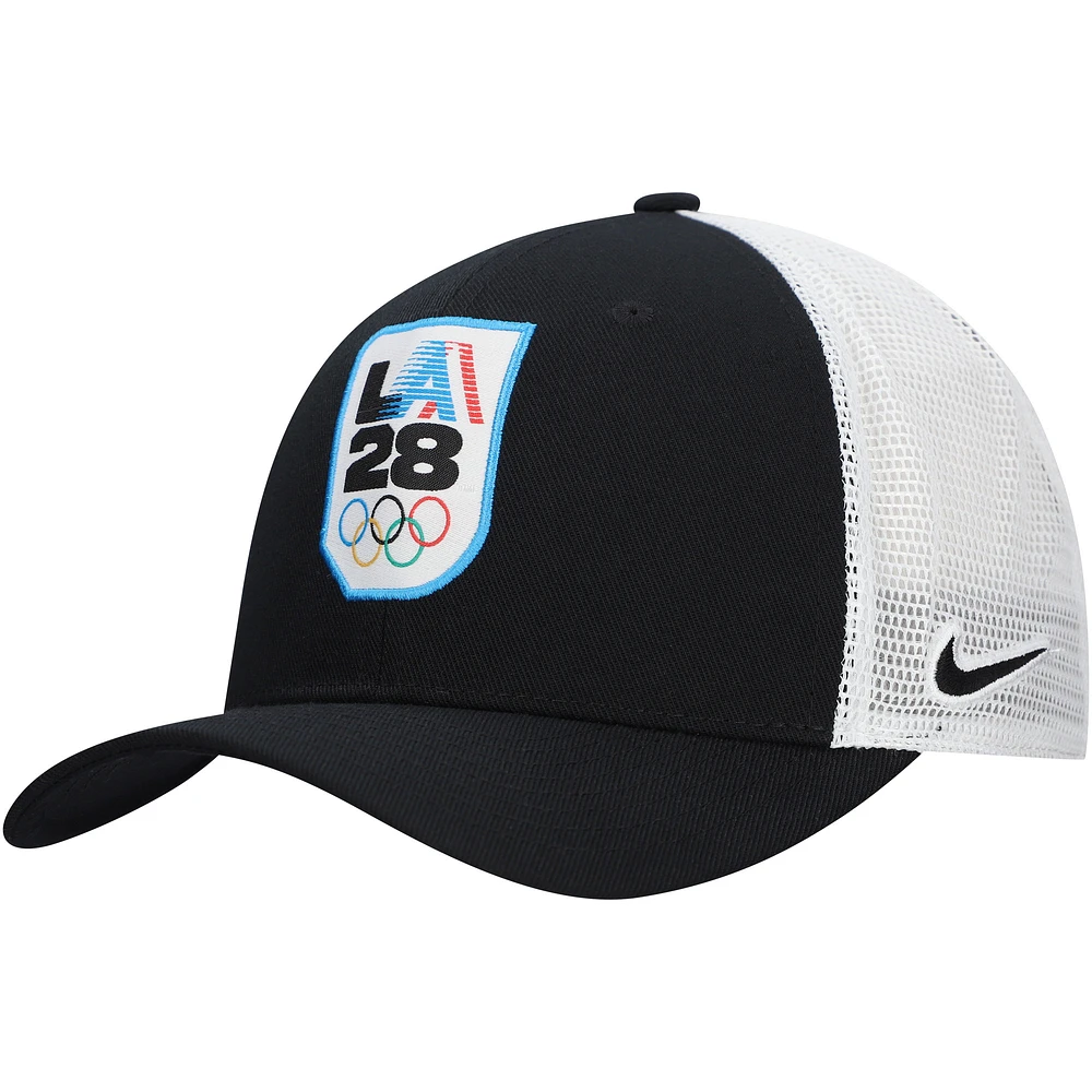 Men's Nike Black LA28 Rise Trucker Adjustable Hat