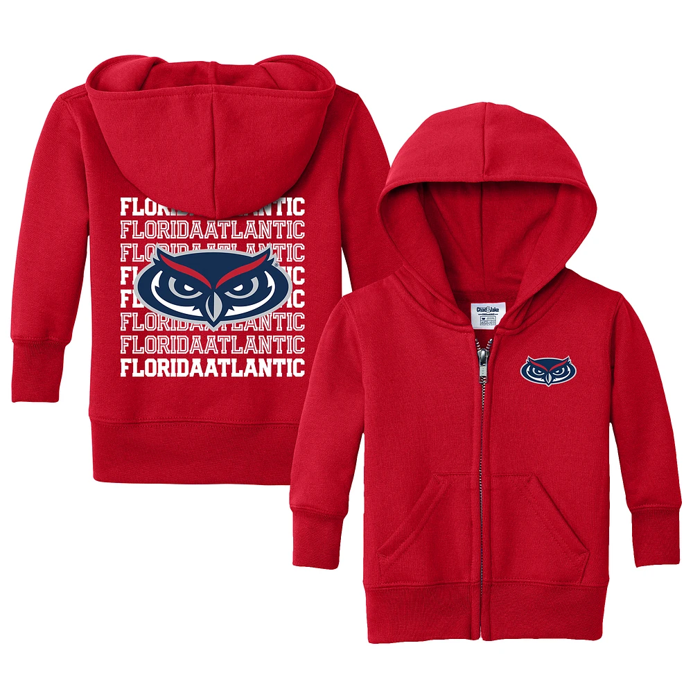 Infant Chad & Jake Red Florida Atlantic Owls Retro Full-Zip Hoodie Sweatshirt