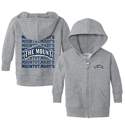 Infant Chad & Jake Heather Gray Mount St. Mary's Mountaineers Retro Full-Zip Hoodie Sweatshirt