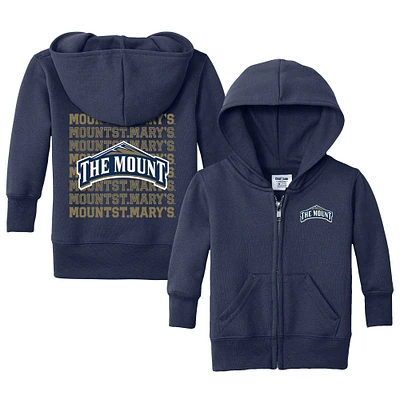 Infant Chad & Jake Navy Mount St. Mary's Mountaineers Retro Full-Zip Hoodie Sweatshirt