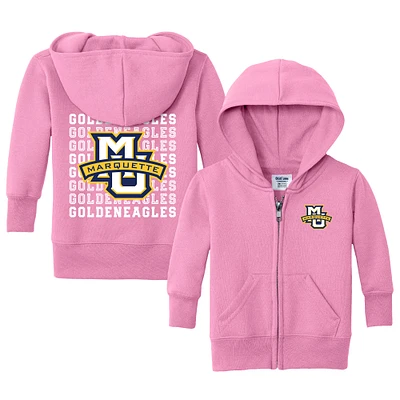 Infant Chad & Jake Pink Marquette Golden Eagles Retro Full-Zip Hoodie