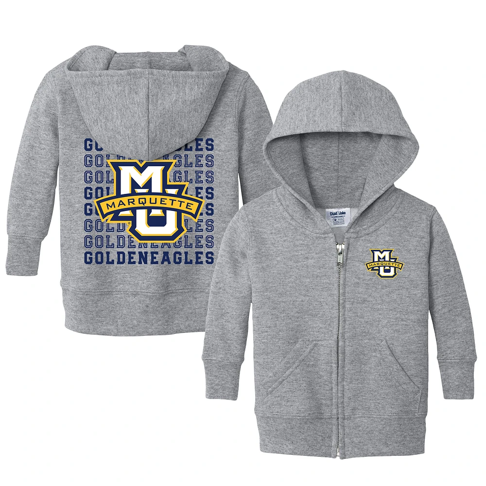 Infant Chad & Jake Heather Gray Marquette Golden Eagles Retro Full-Zip Hoodie Sweatshirt