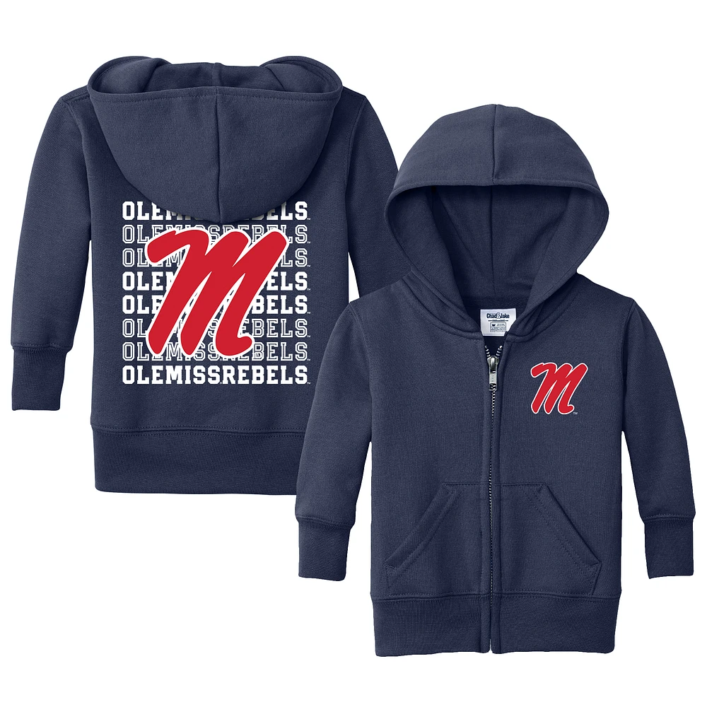 Infant Chad & Jake Navy Ole Miss Rebels Retro Full-Zip Hoodie Sweatshirt