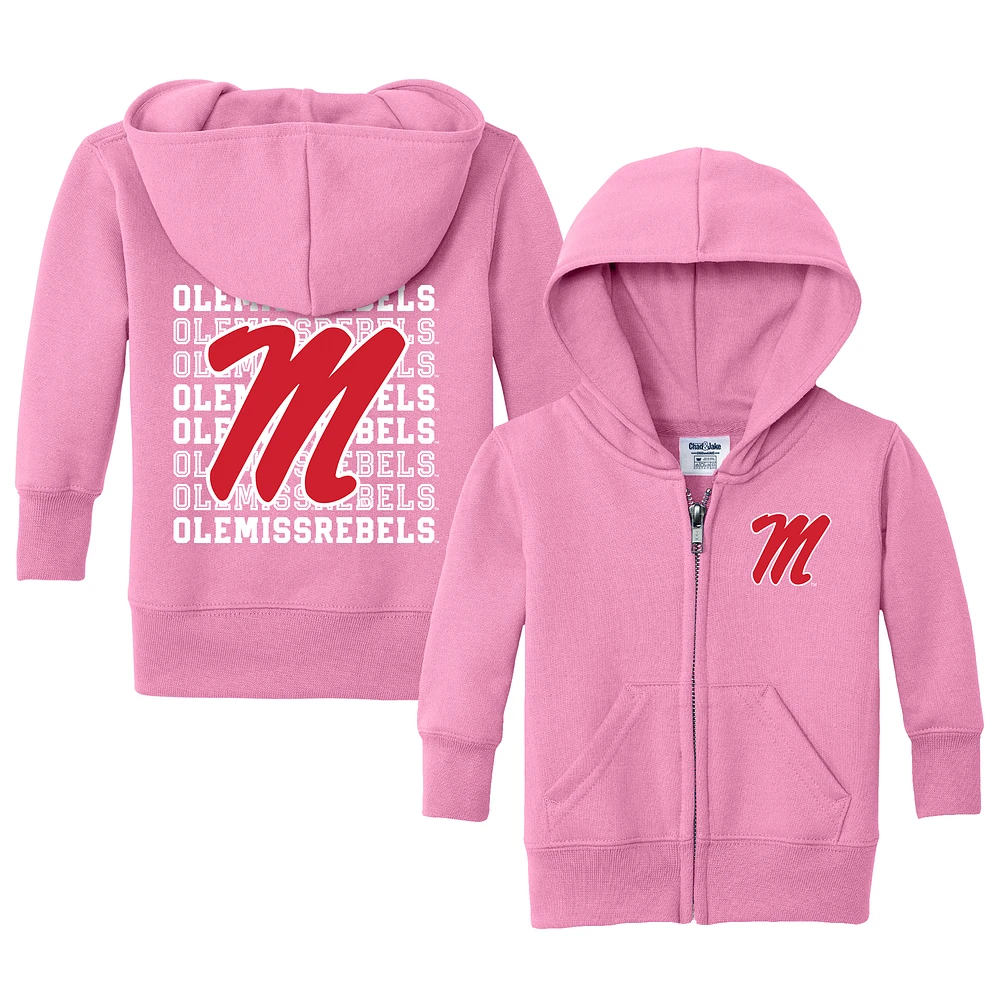 Infant Chad & Jake Pink Ole Miss Rebels Retro Full-Zip Hoodie