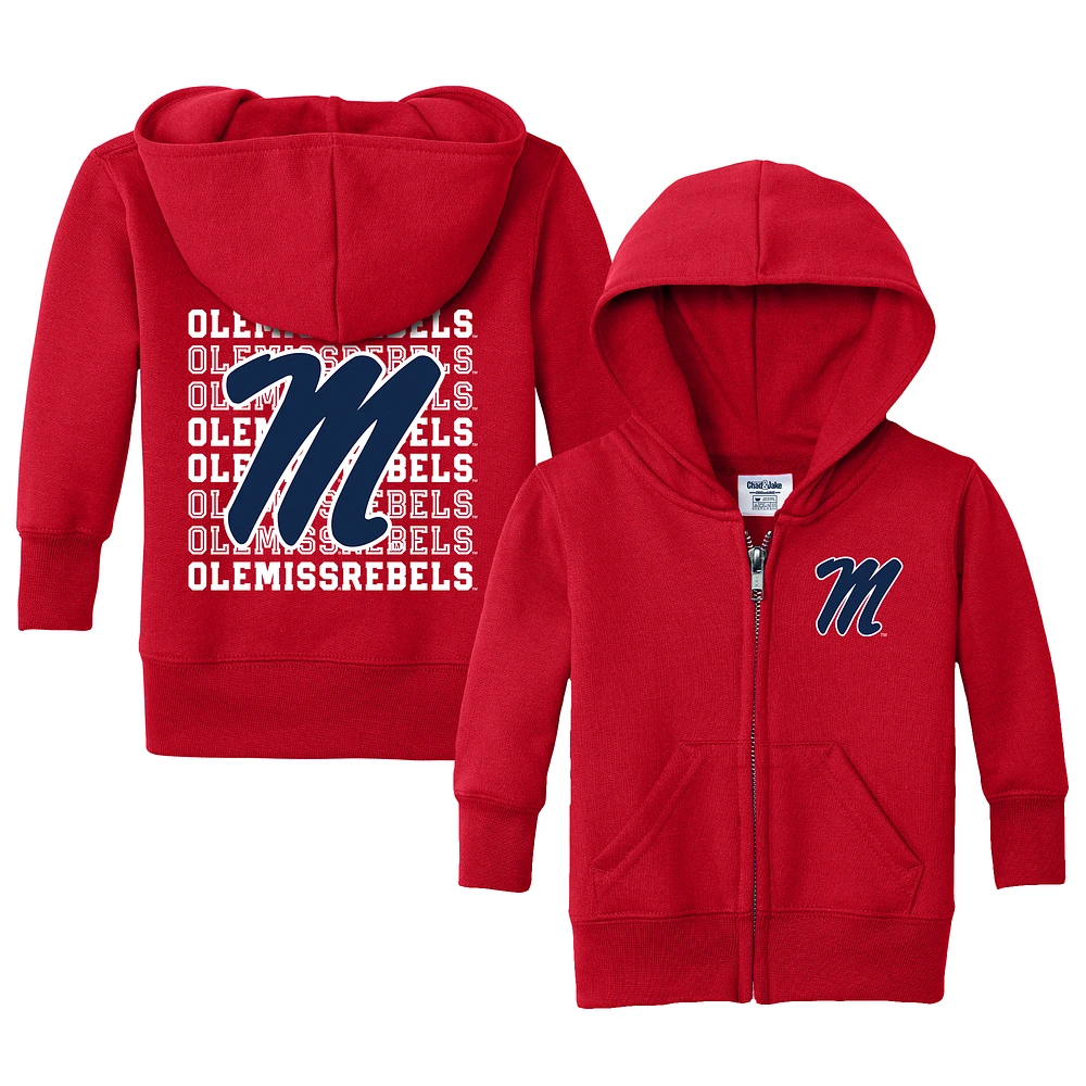 Infant Chad & Jake Red Ole Miss Rebels Retro Full-Zip Hoodie Sweatshirt