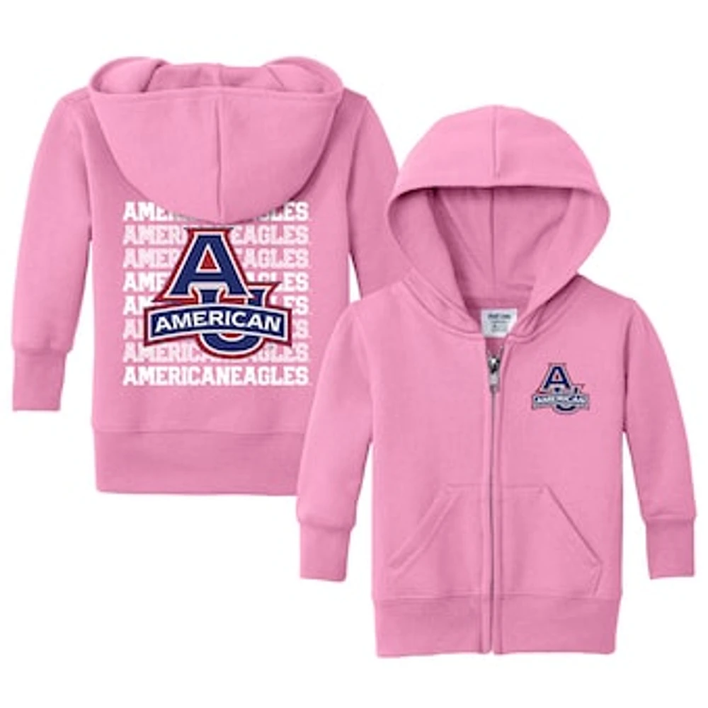 Infant Chad & Jake Pink American University Eagles Retro Full-Zip Hoodie