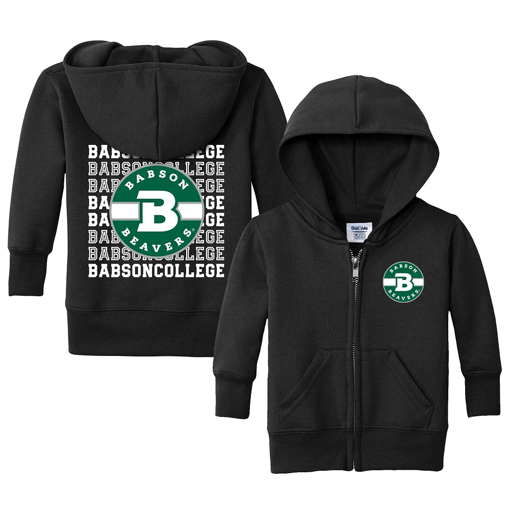 Infant Chad & Jake Black Babson Beavers Retro Full-Zip Hoodie Sweatshirt