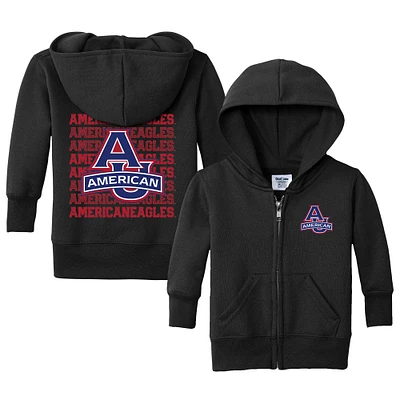 Infant Chad & Jake Black American University Eagles Retro Full-Zip Hoodie Sweatshirt