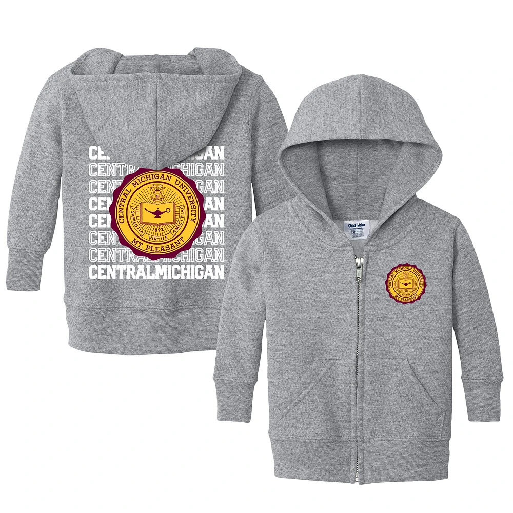 Infant Chad & Jake Heather Gray Central Michigan Chippewas Retro Full-Zip Hoodie Sweatshirt
