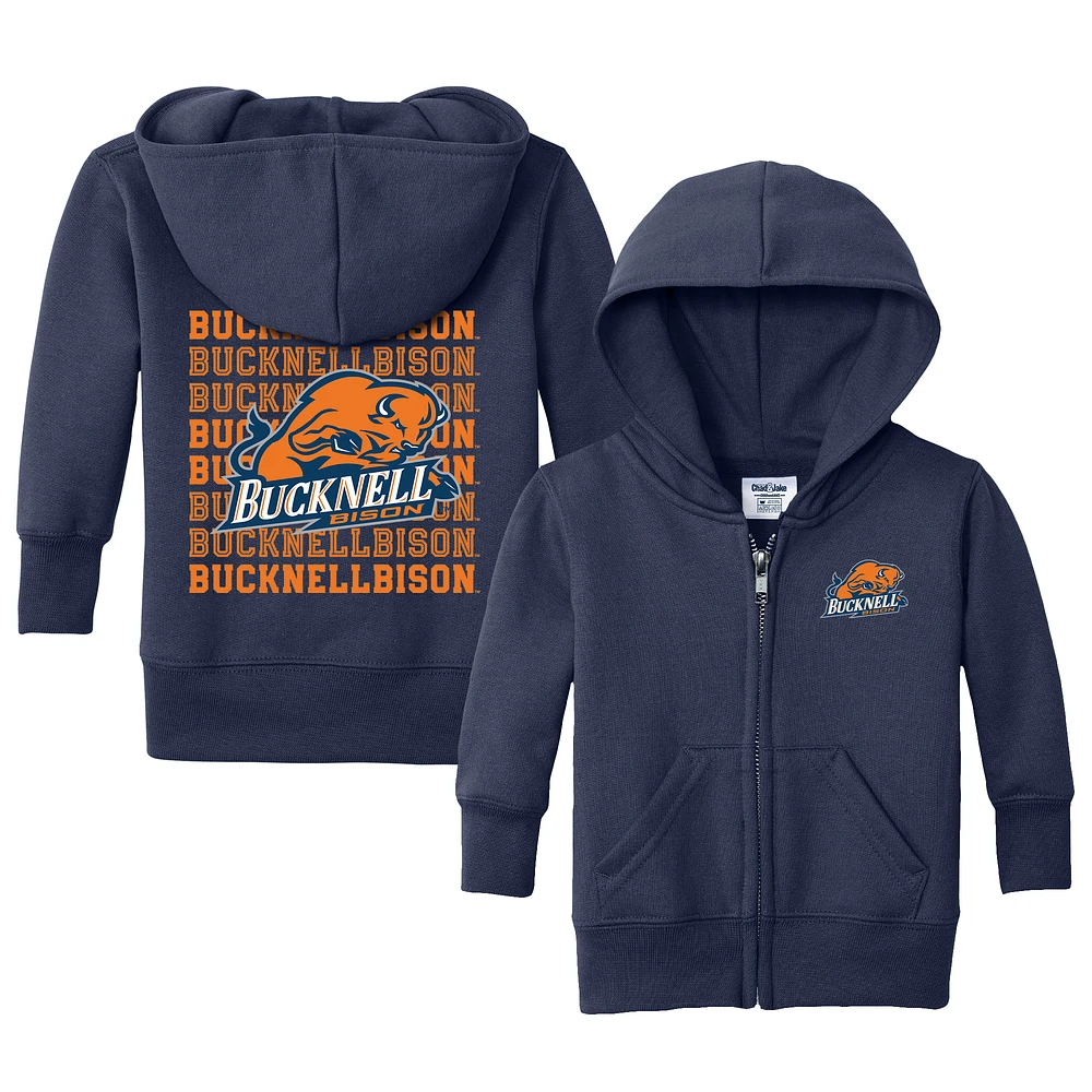 Infant Chad & Jake Navy Bucknell Bison Retro Full-Zip Hoodie Sweatshirt