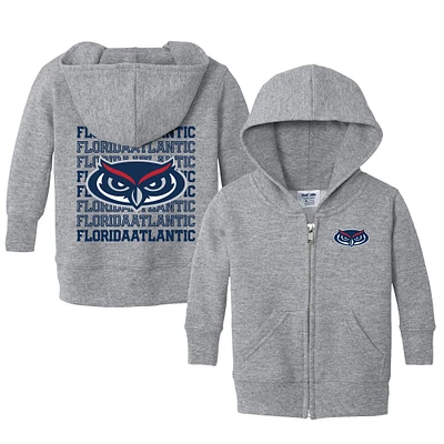 Infant Chad & Jake Heather Gray Florida Atlantic Owls Retro Full-Zip Hoodie Sweatshirt