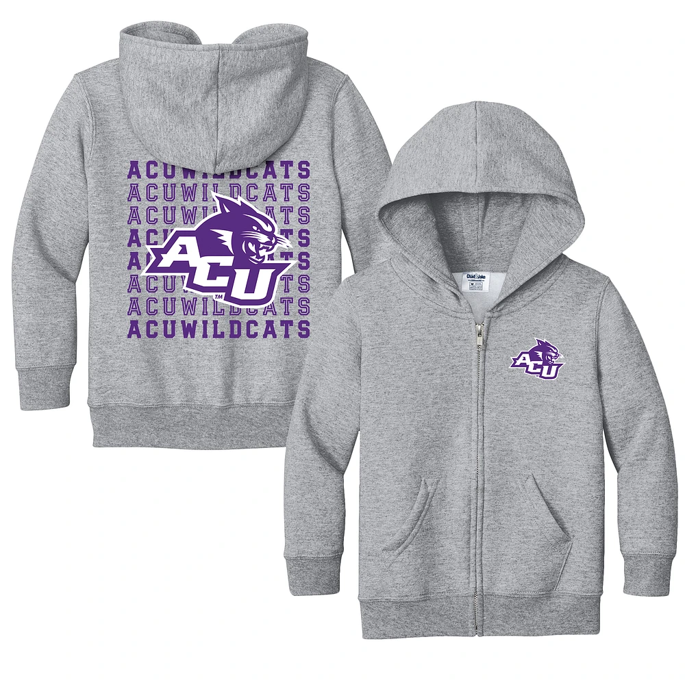 Toddler Chad & Jake Heather Gray Abilene Christian University Wildcats Retro Full-Zip Hoodie Sweatshirt