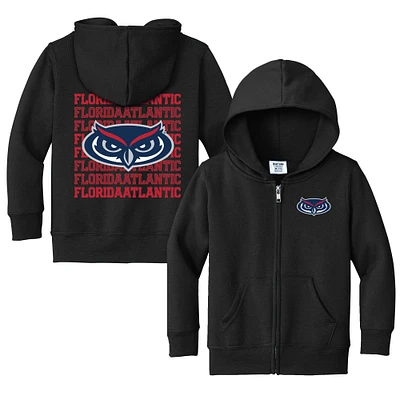 Toddler Chad & Jake Black Florida Atlantic Owls Retro Full-Zip Hoodie Sweatshirt
