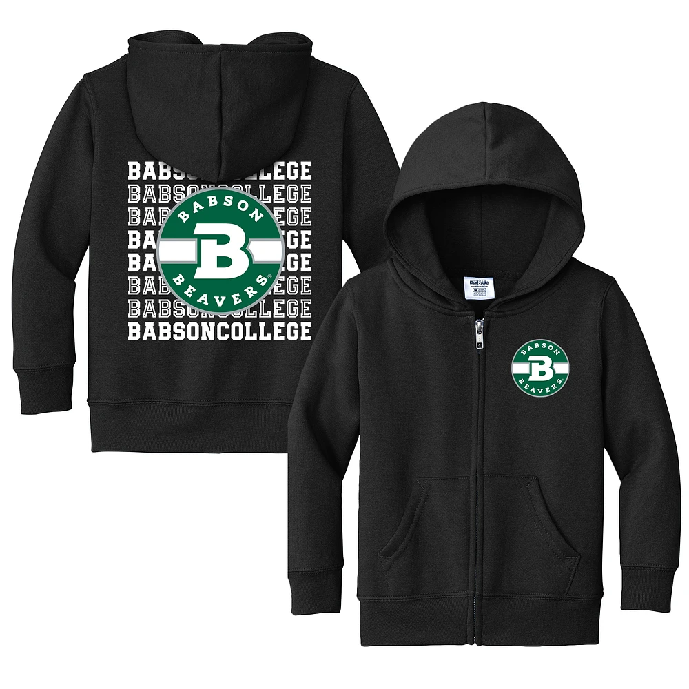 Toddler Chad & Jake Black Babson Beavers Retro Full-Zip Hoodie Sweatshirt
