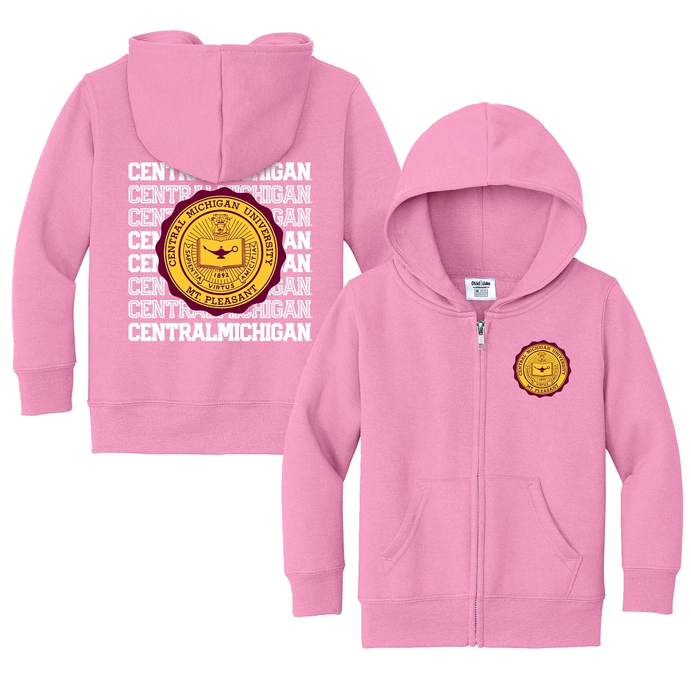 Toddler Chad & Jake Pink Central Michigan Chippewas Retro Full-Zip Hoodie Sweatshirt