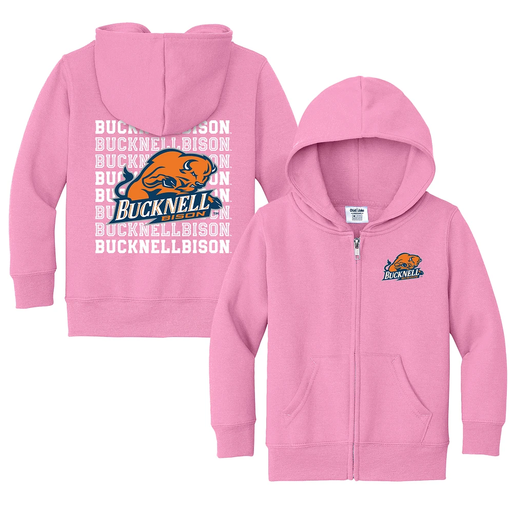 Toddler Chad & Jake Pink Bucknell Bison Retro Full-Zip Hoodie Sweatshirt