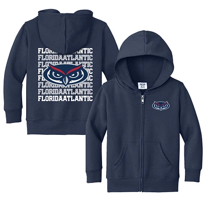 Toddler Chad & Jake Navy Florida Atlantic Owls Retro Full-Zip Hoodie Sweatshirt