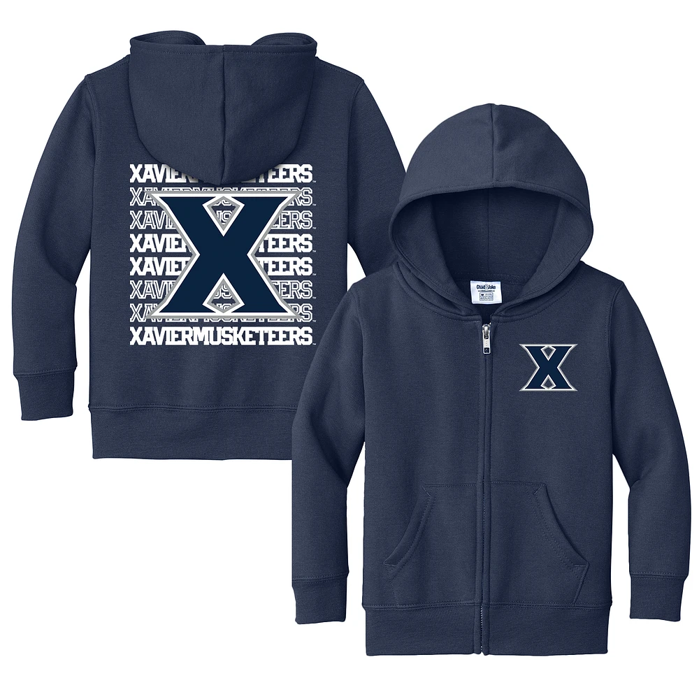 Toddler Chad & Jake Navy Xavier Musketeers Retro Full-Zip Hoodie Sweatshirt