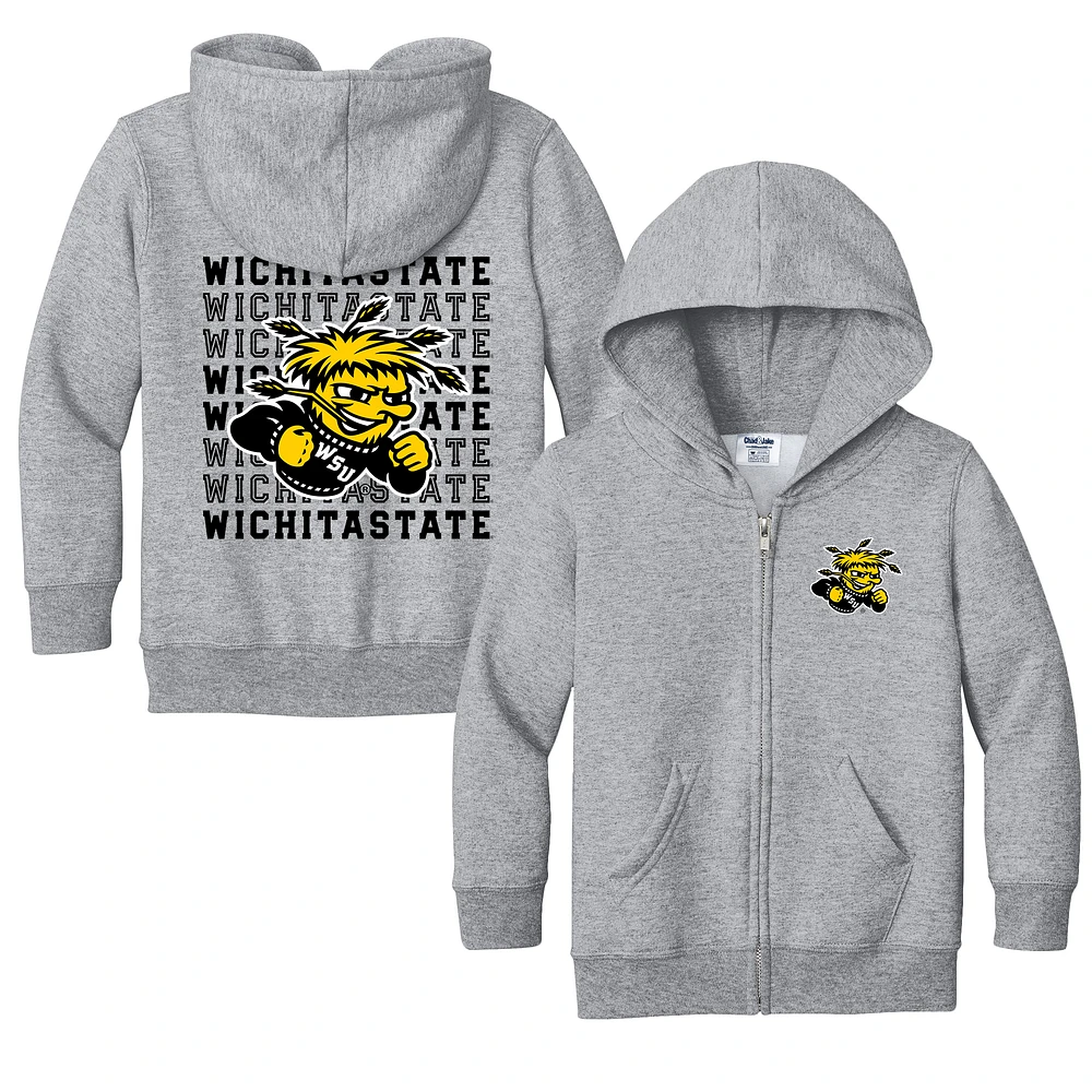 Toddler Chad & Jake Heather Gray Wichita State Shockers Retro Full-Zip Hoodie Sweatshirt