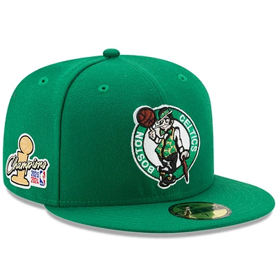 Men's New Era Kelly Green/ Boston Celtics 2024 NBA Finals Champions Side Patch 59FIFTY Fitted Hat