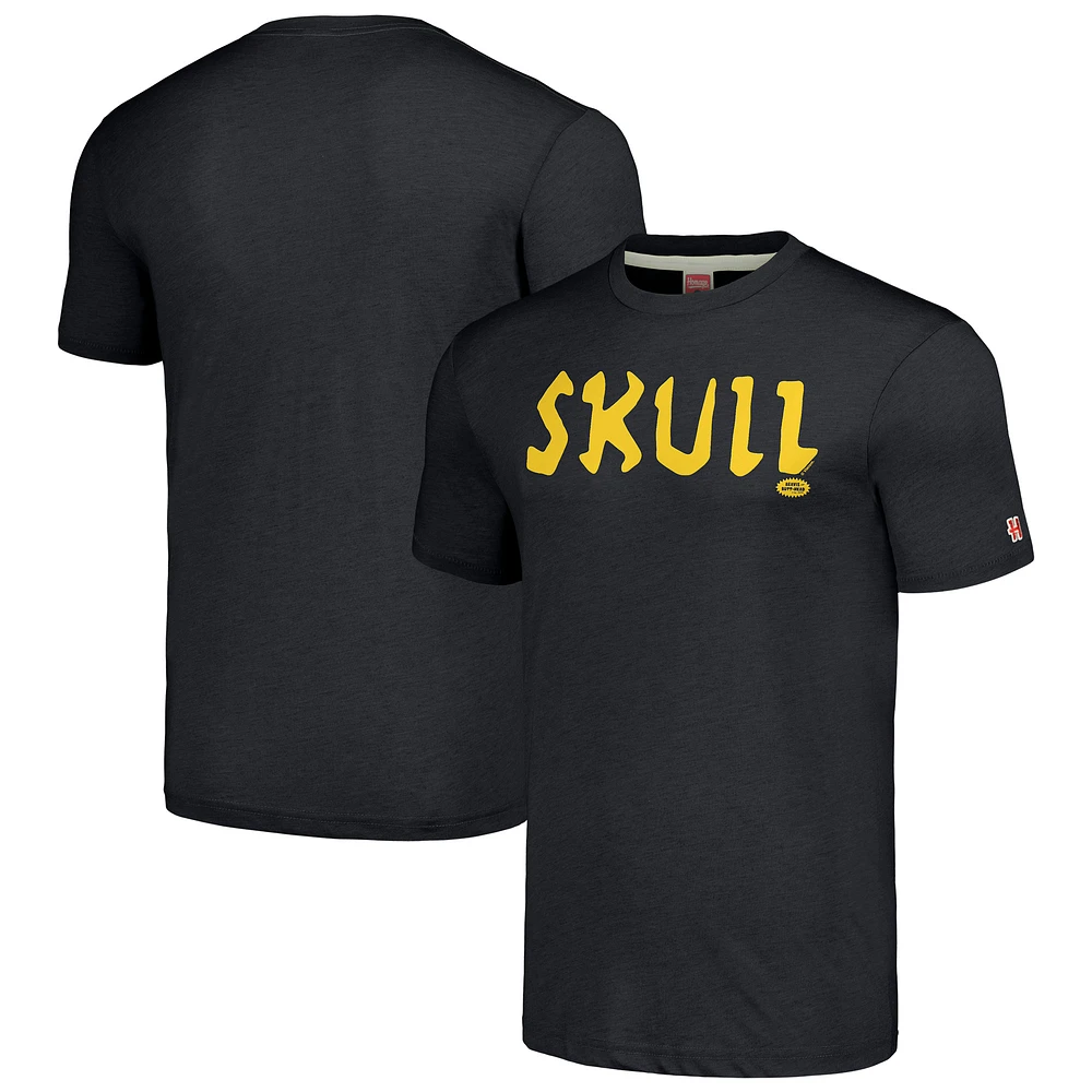 Men's Homage Heather Charcoal Beavis and Butt-Head Skull Tri-Blend T-Shirt