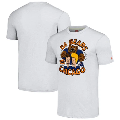 Unisex NFL x Homage x Beavis and Butt-Head Ash Chicago Bears Tri-Blend T-Shirt